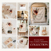 Elegant Herfst Floral Wedding Invitation Kaart