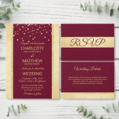 Herfst Herfst Bourgondië Gouden bruiloft RECEPTIE Informatiekaartje (Personaliseer de collectie van deze zelfstandige maker.)