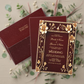 Bourgondië Gouden Bloemen Gastboek Gastenboek (Personaliseer deze collectie van deze onafhankelijke maker. Test)