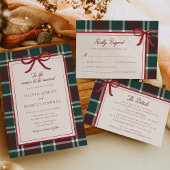 Plaid Christmas Wedding Menu | Holiday Tartan