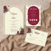 Rustic Burgundy Floral Wedding RSVP Response Card Kaartje (Personaliseer de collectie van deze zelfstandige maker.)
