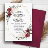 Burgundy Blush Modern Geometric Seating Chart Card Kaart