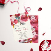 Bourgogne Marsala Boho Bloemenbruiloft Save the Da Aankondigingskaart