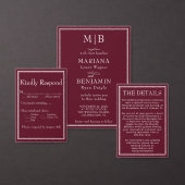 Moderne grensminimalistische Bourgogne bruiloft Plaatskaartje (Personaliseer de collectie van deze zelfstandige maker.)