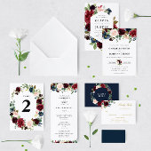 Gouden Script Bourgondische marine 50e trouwdag Kaart