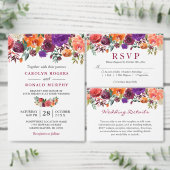 Paarse Oranje Bourgogne - details over het huwelij Informatiekaartje (Personaliseer de collectie van deze zelfstandige maker.)