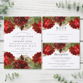 Ontvangst van bruidroodbruine en gouddurende wedde informatiekaartje (Personaliseer de collectie van deze zelfstandige maker.)