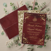 Antiek Gold Lijst Burgundy Red Islamic Weddenschap (Personaliseer deze collectie van deze onafhankelijke maker. Test)