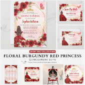 Budget Bourgogne Rood Goud Bloemen Prinses QR RSVP