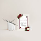 Romantic Burgundy Floral Wedding verander de datum Save The Date