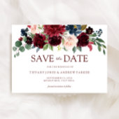 Burgundy Red Wine Modern Engagement Party nodigt u Kaart