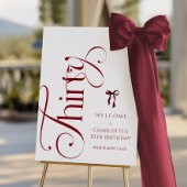 Minimal Burgundy Bow Place Card Kaart