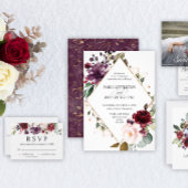 Cascading Flowers in rood en Paars Vrijgezellenfee Kaart