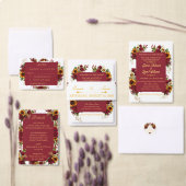 Burgundyroos & Zonnebloem Adreslabel Etiket (Personaliseer de collectie van deze zelfstandige maker.)