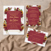 Burgundyroos & Zonnebloem Adreslabel Etiket (Personaliseer de collectie van deze zelfstandige maker.)