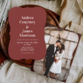 Moderne Bourgondische Bruiloft Kaart