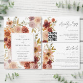 Elegante Herfst Bloemen Trouwtafel Nummer Teken Kaart (Personaliseer de collectie van deze zelfstandige maker.)