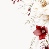 Bourgogne Winter Elegance Bruiloft Ronde Sticker