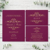 Gouden ornament Bourgogne chic Modern Bedankkaart (Personaliseer de collectie van deze zelfstandige maker.)