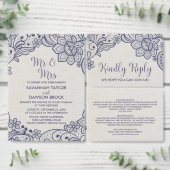 Burlap en Navy Lace | Kaarten en cadeaubonzen Poster (Personaliseer de collectie van deze zelfstandige maker.)