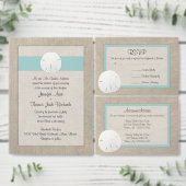 Zand Dollar & Burlap Beach Uitnodiging voor bruilo (Personaliseer de collectie van deze zelfstandige maker.)