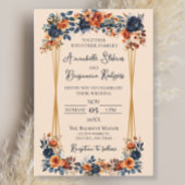 Rustic Burnt Oranje en Blue Wedding Gastenboek