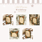 Verbrand Sinaasappel Art Nouveau bruiloft Kaart