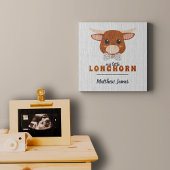 Baby Girl Longhorn Burnt Sinaasappel Cadeaulabel