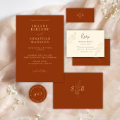 Moderne elegante terracotta bruiloft save the date kaart