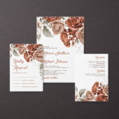Burnt Oranje Rozen Terracotta Floral Weddenschap F Save The Date (Personaliseer de collectie van deze zelfstandige maker.)
