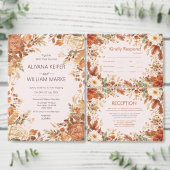 Verbrande Oranje Rustieke Herfstbladeren Bruiloft  Menu (Personaliseer de collectie van deze zelfstandige maker.)