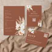 Burnt Oranje Terracotta Floral Wedding Welcome Spandoek (Personaliseer de collectie van deze zelfstandige maker.)