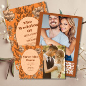 Budget verbrande Sinaasappel Wildflower bruiloft Flyer