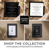 Elegant Zwart Goud Botanisch Plaatskaartje