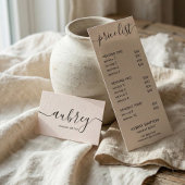 Moderne Script Blush Pink Earring Display Visitekaartje