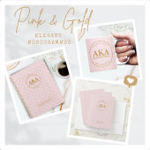 Verfijnd Bedrijfs Monogram Roze Gouden Trellis Planner