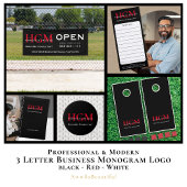 Business Professional Monogram Logo Black Red Zwarte Inkt Pen