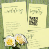 Butter Yellow en Sage Minimalist Wedding Servet