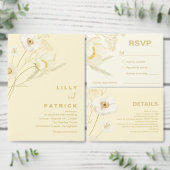 Elegante botergele botanische moderne trouw save the date (Personaliseer de collectie van deze zelfstandige maker.)
