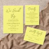 We zeiden ja minimalistische boter gele bruiloft kaart (Personaliseer de collectie van deze zelfstandige maker.)