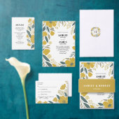 Buttercup Geel Modern Bloemen Trouwdiner Menu (Personaliseer de collectie van deze zelfstandige maker.)