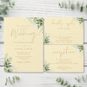 Buttercup Geel en Goud Groen QR Code Huwelijk Kaart (Personaliseer de collectie van deze zelfstandige maker.)