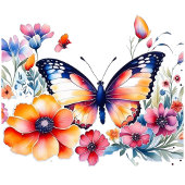 Vlinder in Bloemen Meisje's Baby shower Moeder om  Ronde Button 7,6 Cm