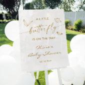 Gouden Witte Vlinder Baby shower Luier Raffle Informatiekaartje