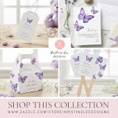 Butterfly Baby shower Script Custom Minimal Paars Vierkante Sticker