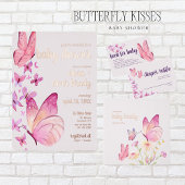 Butterfly Kisses & Baby Wensen | Roze popcorn Bedankdoosjes