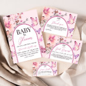 Baby in Bloom Butterfly Paarse Meisje Baby shower Kaart