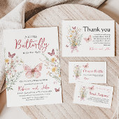 Rustic Butterfly Wildflower en Bow Baby shower Servet