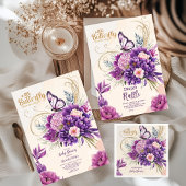 Butterfly Paarse Bloemen Roze Meisje Way Baby show Servet