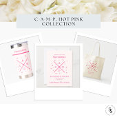 CAMP Hot Pink Bach Bruidsmeisjes Beach Canvas tas